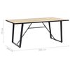 vidaXL Dining Table Oak tabletop and black frame