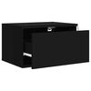 vidaXL Wall-mounted Bedside Cabinet Black Engineered wood Medium