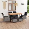 vidaXL 7 Piece Patio Dining Set with Cushions Poly Rattan Light Gray