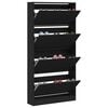 vidaXL Shoe Cabinet Black Engineered wood Tall Shoe Cabinet