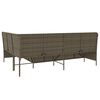 vidaXL Patio Sofa Gray Poly Rattan, Powder-Coated Steel L-Shaped, 5-seater