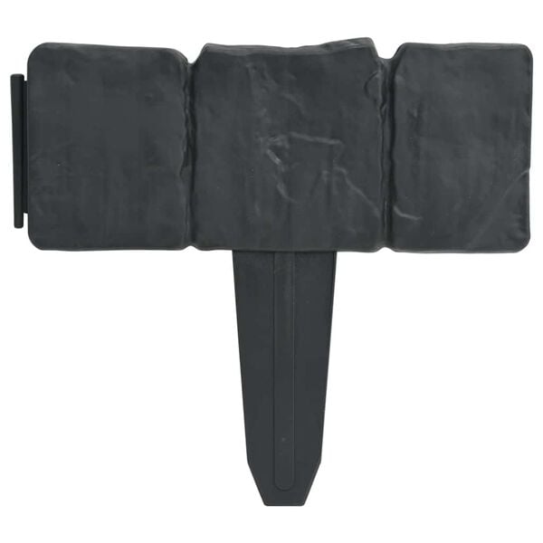 vidaXL Plastic Garden / Lawn Fence Stone Look 41 pcs 32.8'