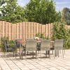 vidaXL Garden Dining Set Grey PE rattan 9 Piece Set Modular