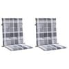 vidaXL Patio Lowback Chair Cushions 2 pcs Grey Check Pattern 39.4x19.7x1.2" Oxford Fabric