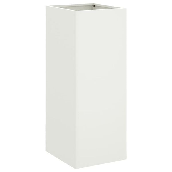 vidaXL Planter White Cold-rolled steel Medium Planter Rectangular