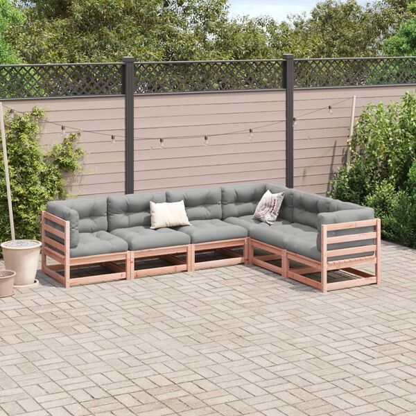 vidaXL Garden Sofa Set Reddish-brown Solid Douglas Fir wood Large