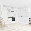 vidaXL Kitchen Cabinet Set Gloss white Engineered wood and glass Large