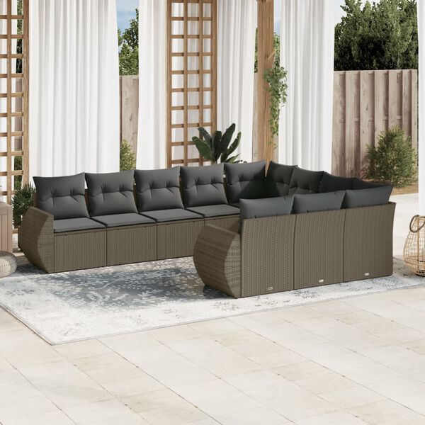 vidaXL Garden Sofa Set Light Grey, Dark Grey