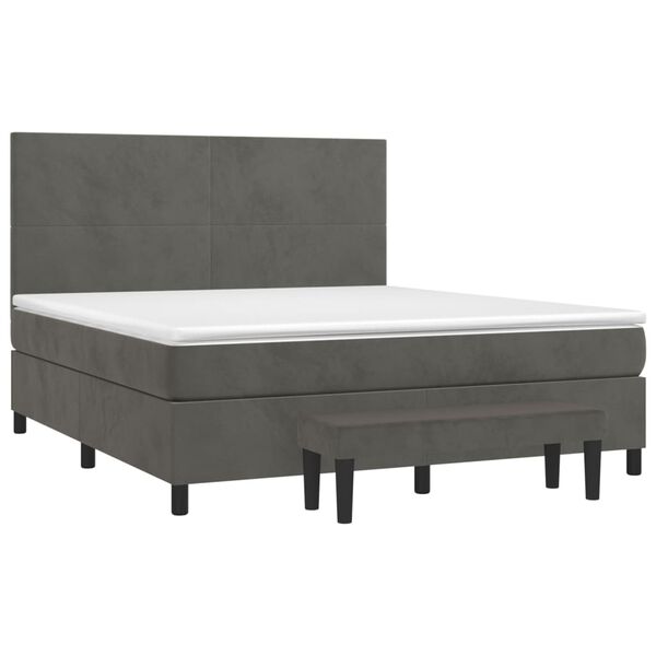 vidaXL Box Spring Bed Dark Grey