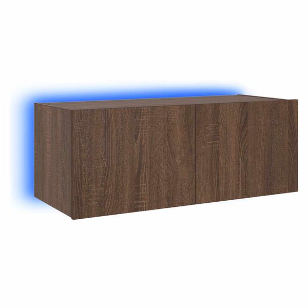 vidaXL TV Wall Cabinet Brown oak Engineered wood Medium TV Wall Cabinet