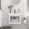 vidaXL Bathroom Sink Frame White Powder-coated iron Small