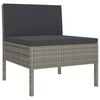 vidaXL Garden Lounge Set Grey PE rattan, powder-coated steel Large