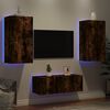 vidaXL TV Wall Unit Smoked Oak Engineered Wood Medium TV Wall Unit