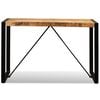 vidaXL Dining Table Brown and Black Solid rough mango wood 47.2 in