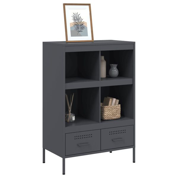 vidaXL Highboard Anthracite Cold-rolled steel Medium Adjustable Feet