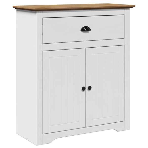 vidaXL Hallway Cabinet White and Brown Solid pine wood, engineered wood