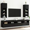 vidaXL TV Stands with LED Lights 2 pcs Black 12"x11.8"x35.4"