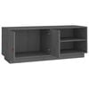 vidaXL TV Cabinet Grey Solid Pine Wood Medium TV Cabinet Rectangular
