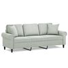 vidaXL 3-seater Sofa Light grey Velvet (100% polyester), metal, textilene