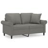 vidaXL 2-seater Sofa Dark grey Fabric (100% polyester), metal, plywood
