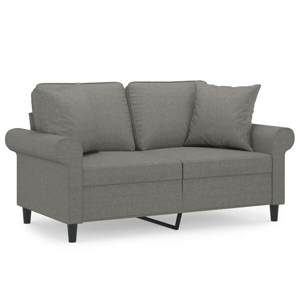vidaXL 2-seater Sofa Dark grey Fabric (100% polyester), metal, plywood