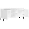 vidaXL TV Cabinet White Engineered wood, Metal Medium TV Cabinet