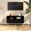 vidaXL TV Cabinet Black Engineered wood Medium TV Cabinet Rectangular