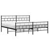 vidaXL Metal Bed Frame Black Powder-Coated Steel Full Metal Bed Frame