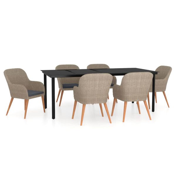 vidaXL Garden Dining Set Brown and Black