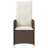 vidaXL Reclining Garden Chair Brown PE rattan, powder-coated steel Medium