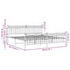 vidaXL Bed Frame White Powder-coated steel Full Bed Frame Rectangular