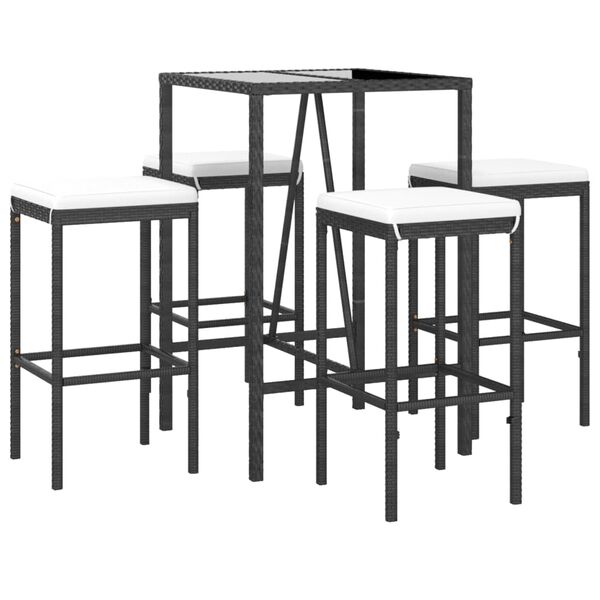 vidaXL Garden Bar Set Black
