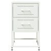 vidaXL Bedside Cabinet White Steel Medium Bedside Cabinet Rectangular