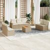 vidaXL Garden Sofa Set Beige PE Rattan Large Modular Garden Sofa Set