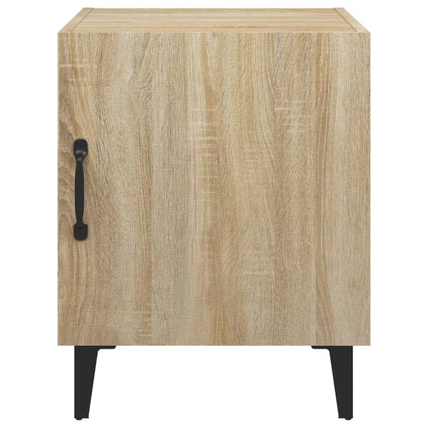 vidaXL Bedside Cabinet Set of 2 Sonoma oak Engineered wood, metal Medium