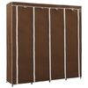 vidaXL Wardrobe Brown Iron tube and 100% polyester Large Wardrobe