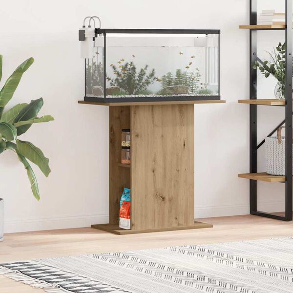vidaXL Aquarium Stand Artisan oak Engineered wood Medium Aquarium Stand