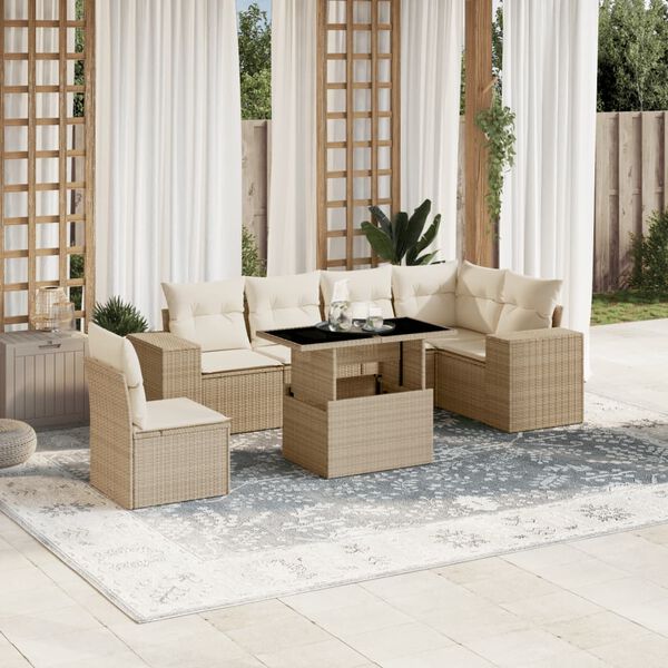 vidaXL Garden Sofa Set Beige