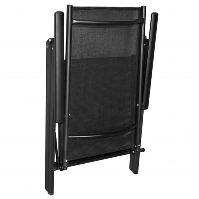 vidaXL Folding Patio Chairs 2 pcs Aluminum and Textilene Black