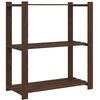vidaXL 3-Tier Storage Rack Brown 31.5x15.0x35.4" Solid Wood Pine