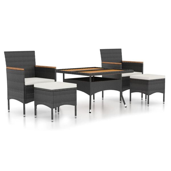 vidaXL Garden Dining Set Black