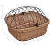 vidaXL Bike Front Basket with Cover 19.7"x17.7"x13.8" Natural Willow