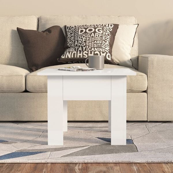 vidaXL Coffee Table High gloss white Engineered wood Medium