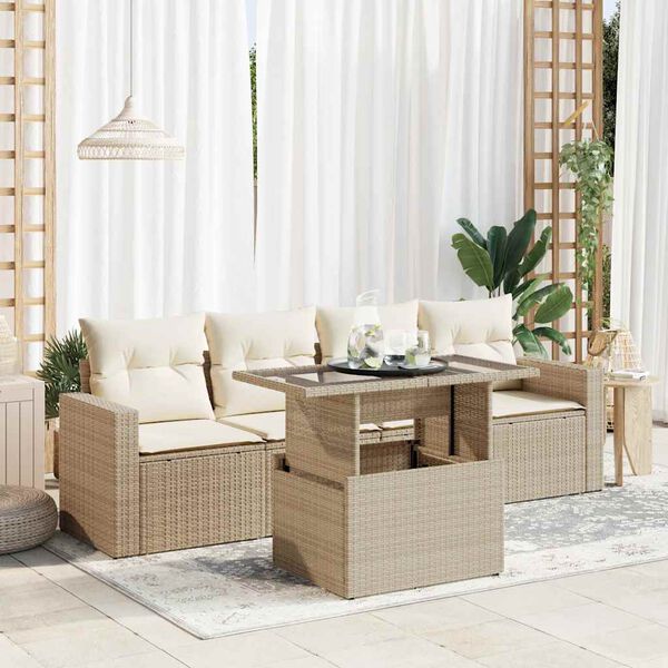 vidaXL Garden Sofa Set Beige