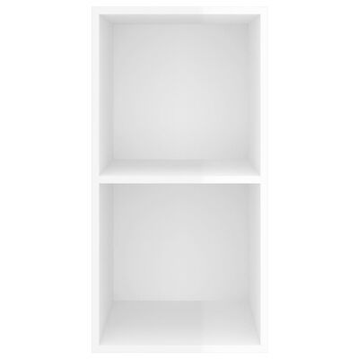 vidaXL Wall-mounted TV Stand High Gloss White 14.6"x14.6"x28.3" Engineered Wood