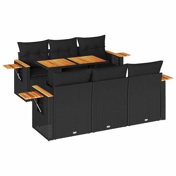 vidaXL Garden Sofa Set Black