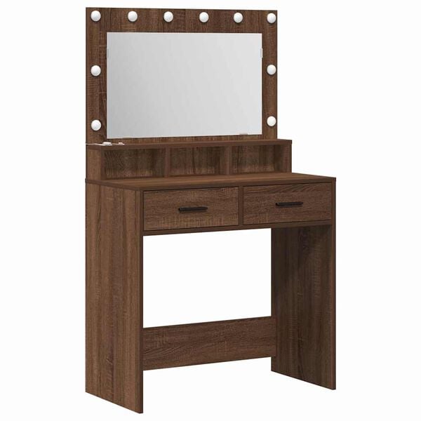 vidaXL Dressing Table Brown Oak 79 x 41 x 135 cm Engineered Wood