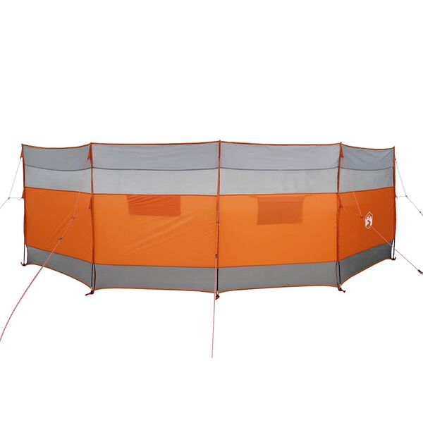 vidaXL Camping Windbreak Grey and Orange 200.8x60.2" Waterproof