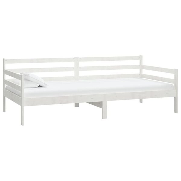 vidaXL Day Bed White Solid pine wood 35.4 x 78.7 in