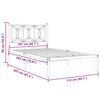 vidaXL Bed Frame White Steel 42.1 x 79.9 in Bed Frame Rectangular